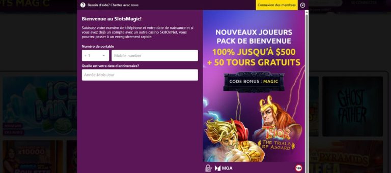 Slots Magic Casino inscription